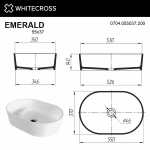 Раковина накладная WhiteCross EMERALD 55 0704.055037.200 белая матовая