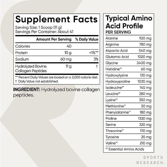 Collagen Peptides Unflavored, Коллаген без ароматизаторов, Sports Research (454 гр)