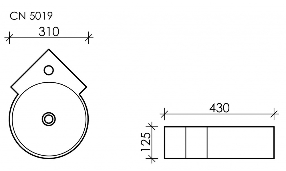 Рукомойник Ceramica Nova Element 31 см угловой, CN5019