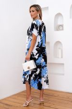 Платье Магия лета (белый/черный/голубой) Р11-867/10 Nikol (Акция)
