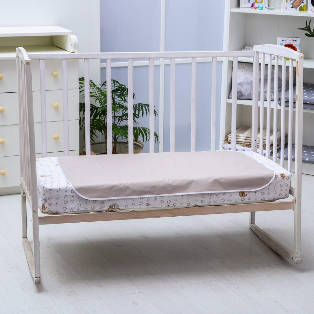 6853742 Клеёнка подкладная с ПВХ покрытием. Цвет серо-бежевый.