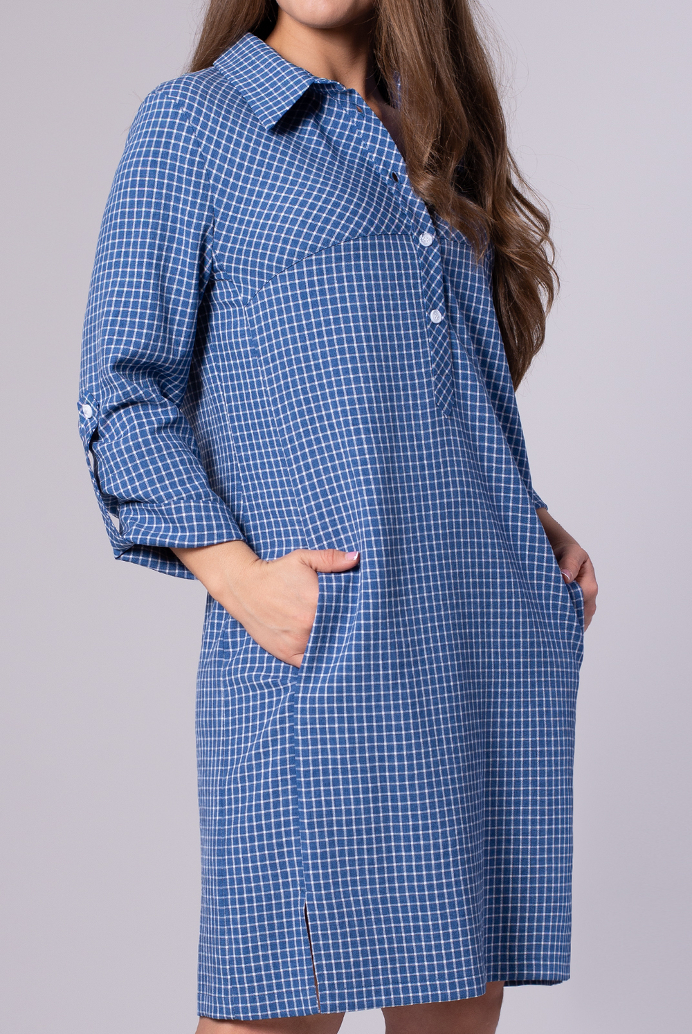 Платье-рубашка 1976ЛПБ, клетка #259Клз241976ЛПБ