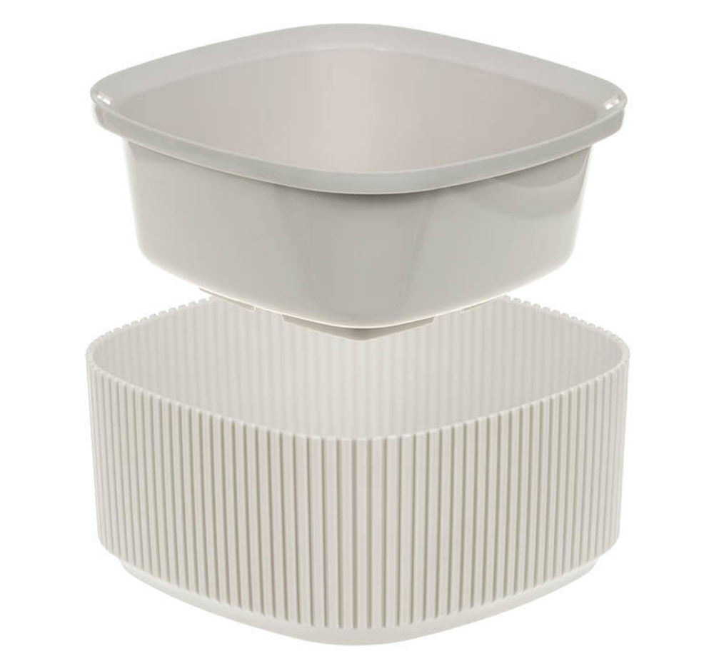 Кашпо СТРИП квадратное 165*165мм 0,9 л со вставкой М3249