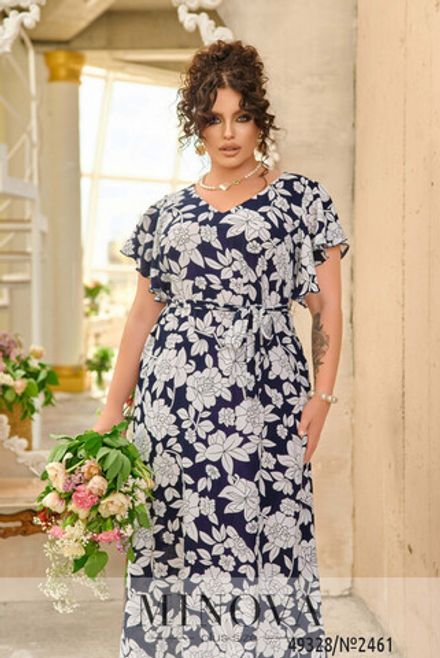 Платье 2461-темно-синий Minova Фото 2