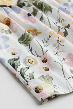 H&M Хлопковое платье с принтом, белый