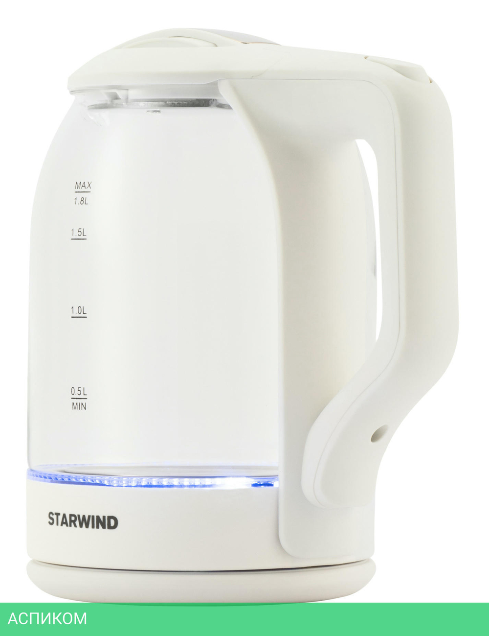 Электрочайник StarWind SKG1056 белый/прозрачный