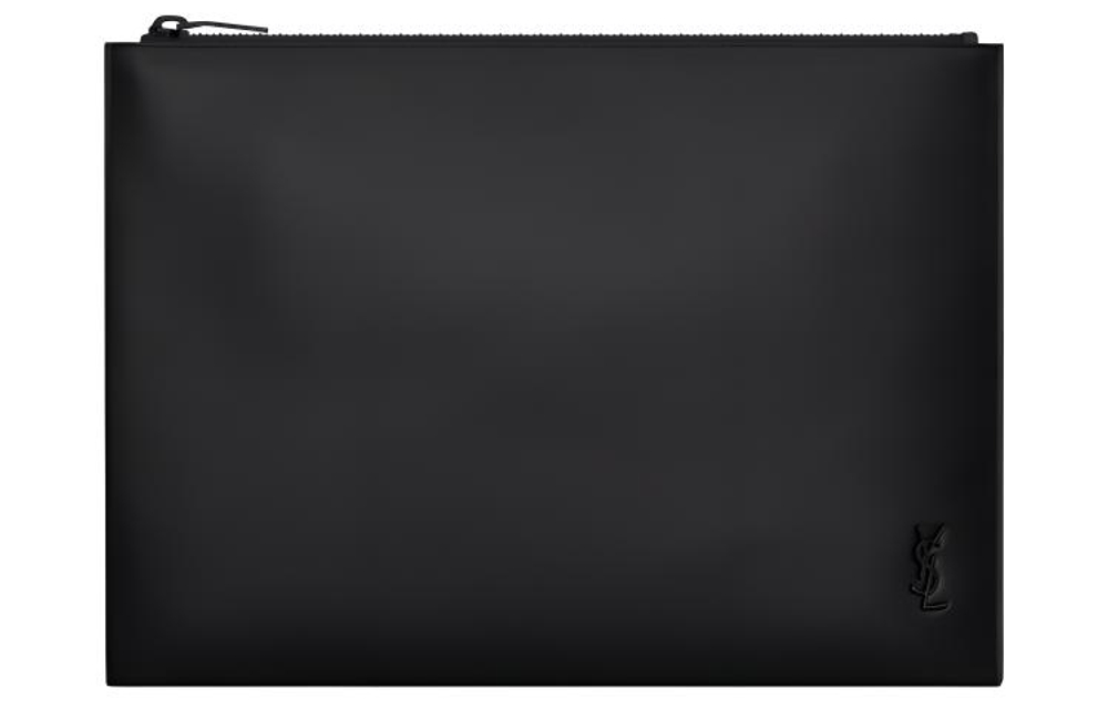 SAINT LAURENT Calfskin Tablet Bag Unisex Black