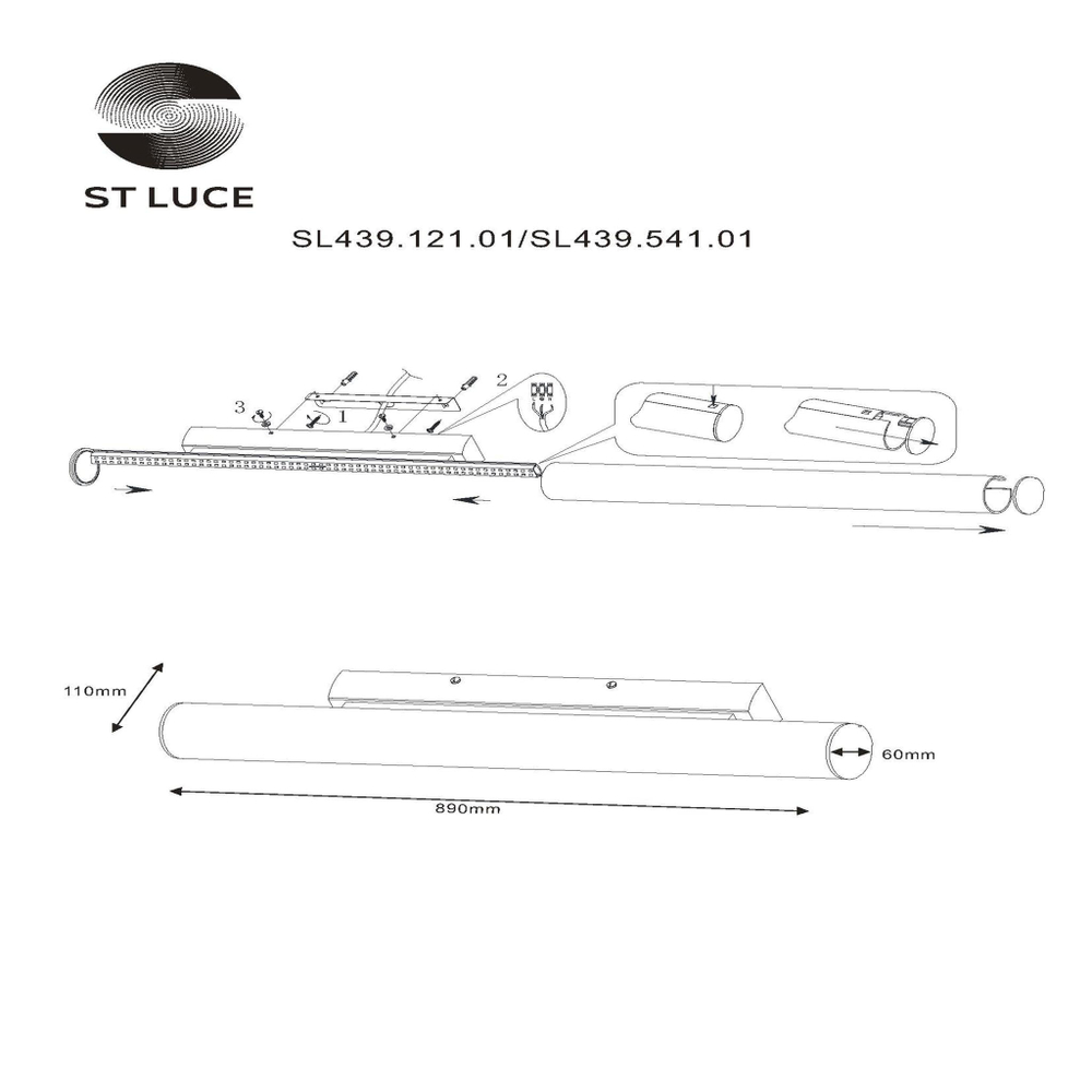 SL439.541.01 Светильник настенный ST-Luce Белый/Белый LED 1*30W 4000K