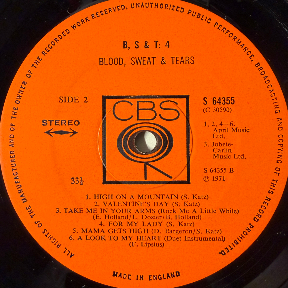 Виниловая пластинка Blood, Sweat & Tears - B, S & T; 4 LP