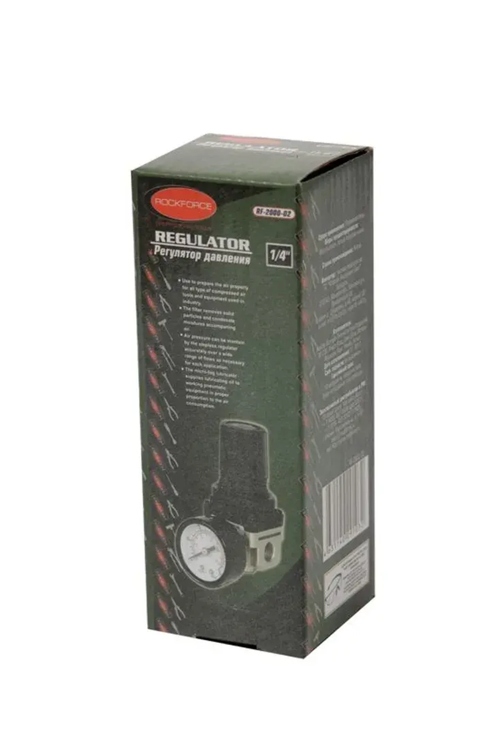 Регулятор давления воздуха с индикатором 1/4(f)-1/4(M) 0-10bar RockForce##Rock FORCE RF-AR2000-02(код 18865)