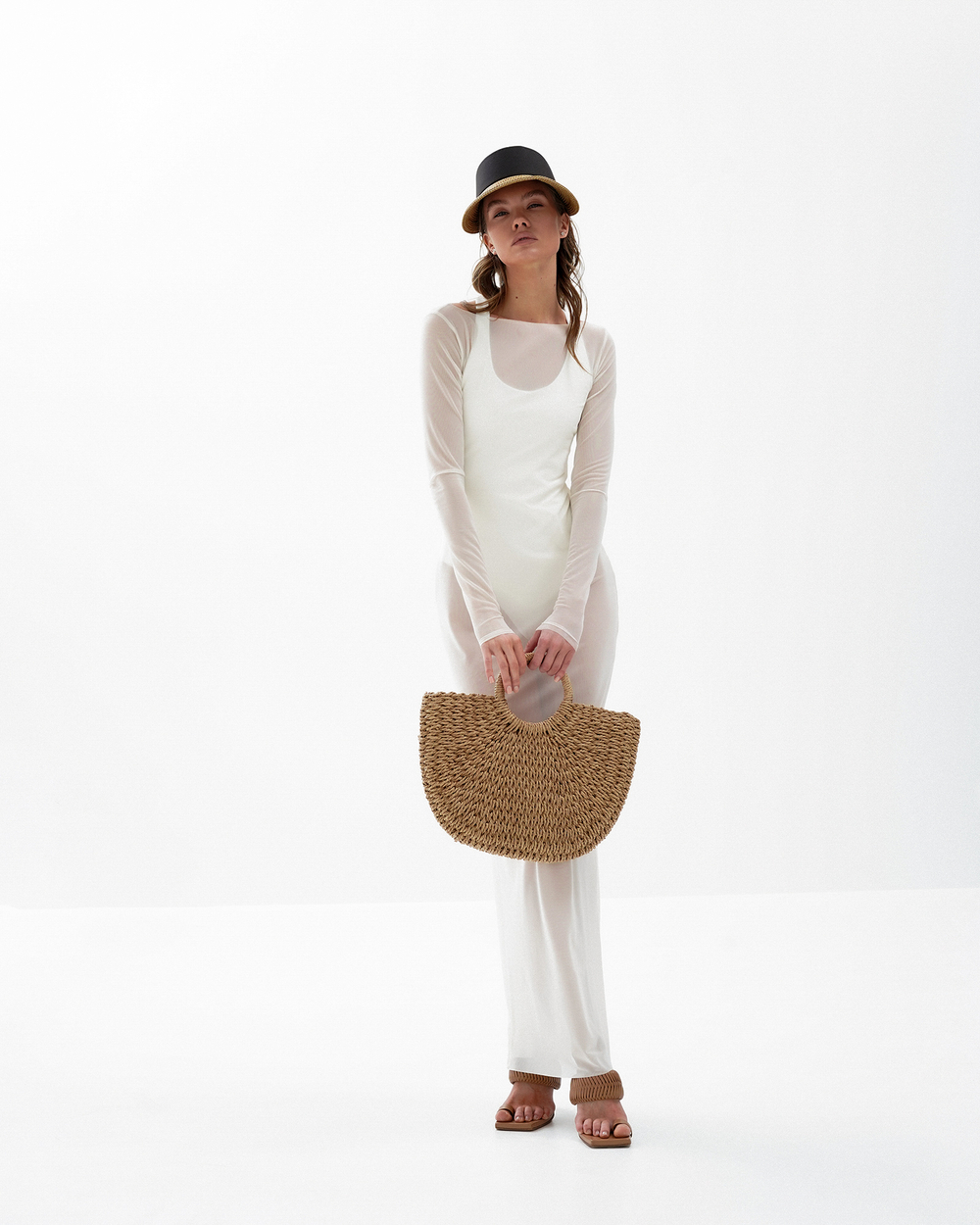 №044 Платье-сетка (молочный)