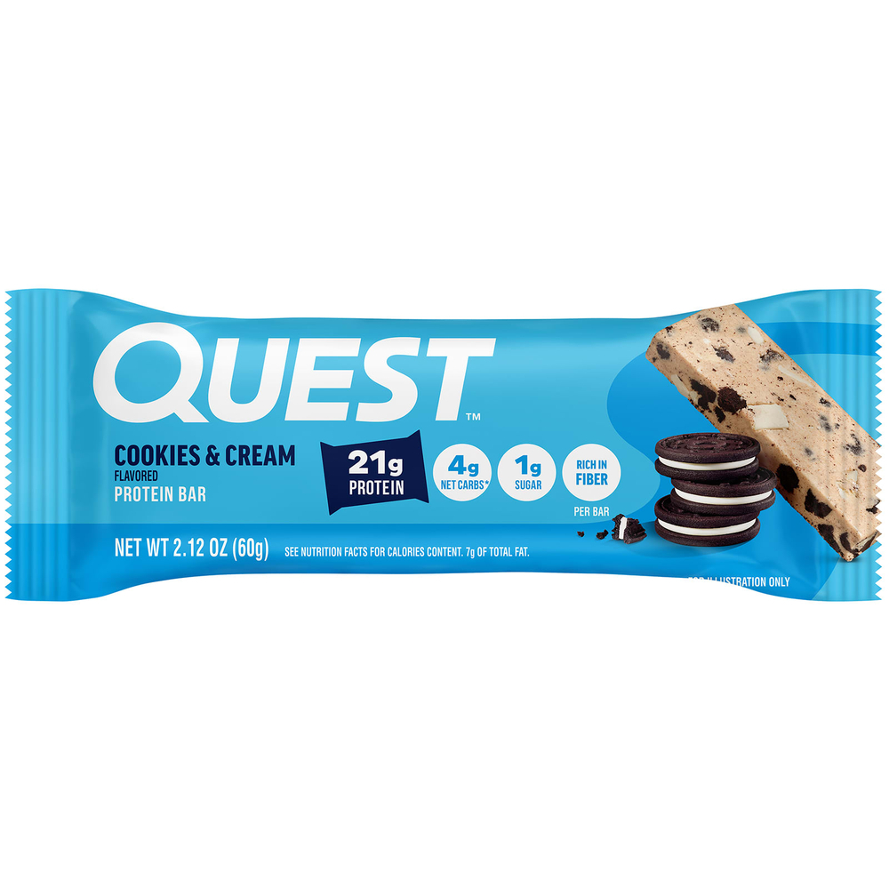 Quest Nutrition, Протеиновый батончик, печенье и крем, 4 батончика, 60 г (2,12 унции) каждый