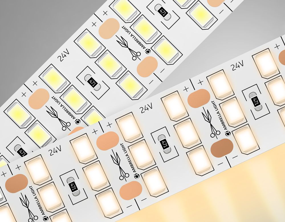 Ambrella Светодиодная лента трехрядная Ambrella Light GS3901 2835 324Led /26W m/ 24V IP20 3000K 5m LED Strip 24V GS3901