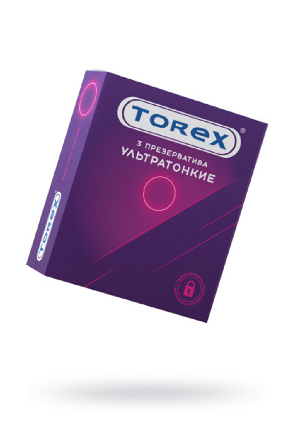 ПРЕЗЕРВАТИВЫ TOREX, УЛЬТРАТОНКИЕ, ЛАТЕКС, 19 СМ, 5,5 СМ, 3 ШТ.