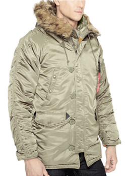 Slim Fit N-3B Parka (бежевая - dark khaki/orange)