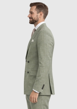 Мужской двубортный костюм (хаки) А111