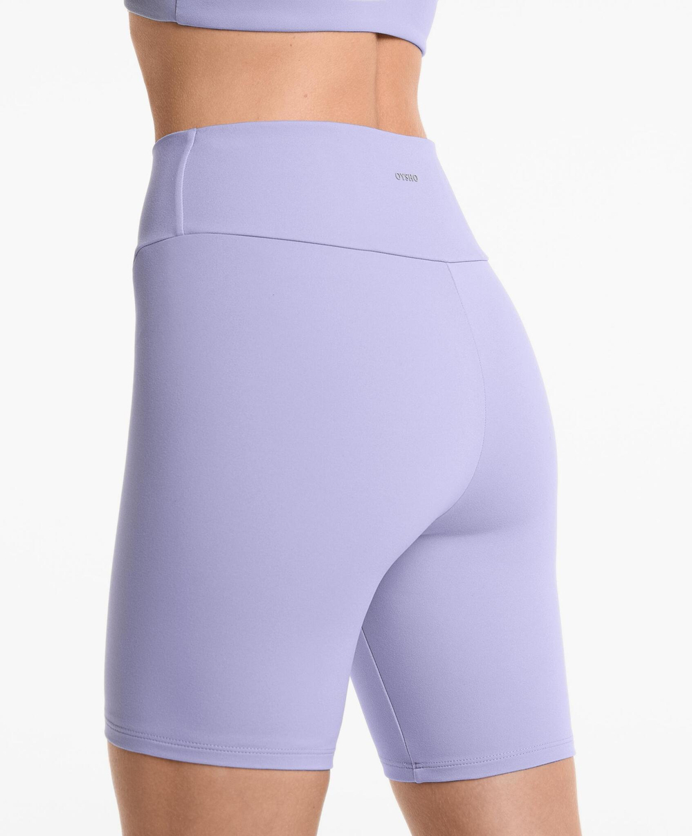 OYSHO Легинсы-велосипедки Comfortlux с высокой посадкой длиной 20 см, бледно-фиолетовый