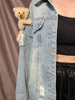 Джинсовая куртка c медведем