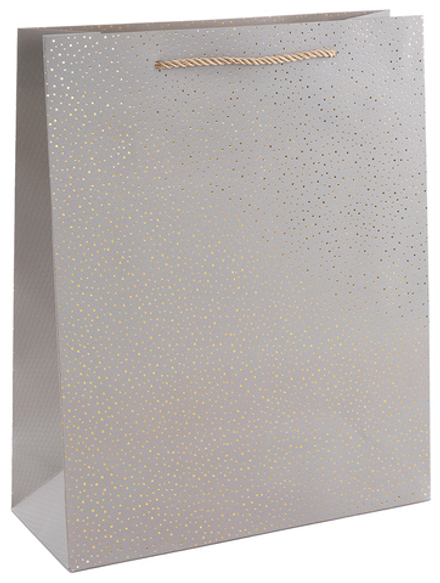 Пакет подарочный, 210гр, Сверкающие блестки, Дизайн №3, Серебро, Металлик, 23*18*8 см, 1 шт.
