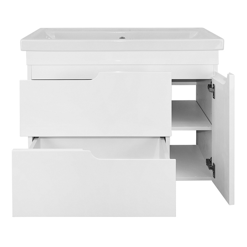 Комплект Тумба Azario KANTRI 80/2 800х460х650 подвесная, с раковиной Фостер 80, белый глянец (CS00097253)