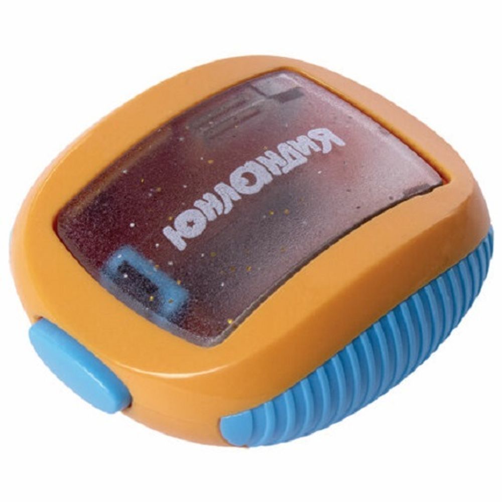 Точилка пластиковая Юнландия Звездолет, 1 отверстие, с контейнером, ассорти, 1 шт.