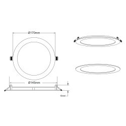 Светильник светодиодный встраиваемый Даунлайт ЭРА LED 1-12-4K Slim панель 12Вт 4000К круг | Downlight