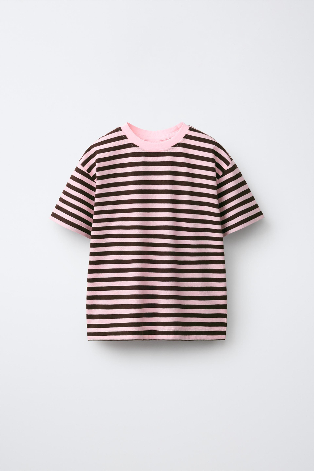 ZARA ФУТБОЛКА В ПОЛОСКУ, РОЗОВЫЙ