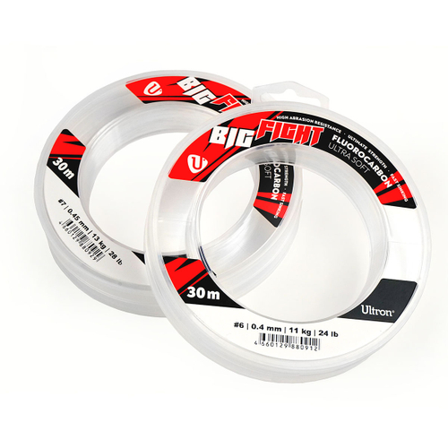 Поводковый флюрокарбоновый материал Ultron Big Fight 30 м, 0,45 мм