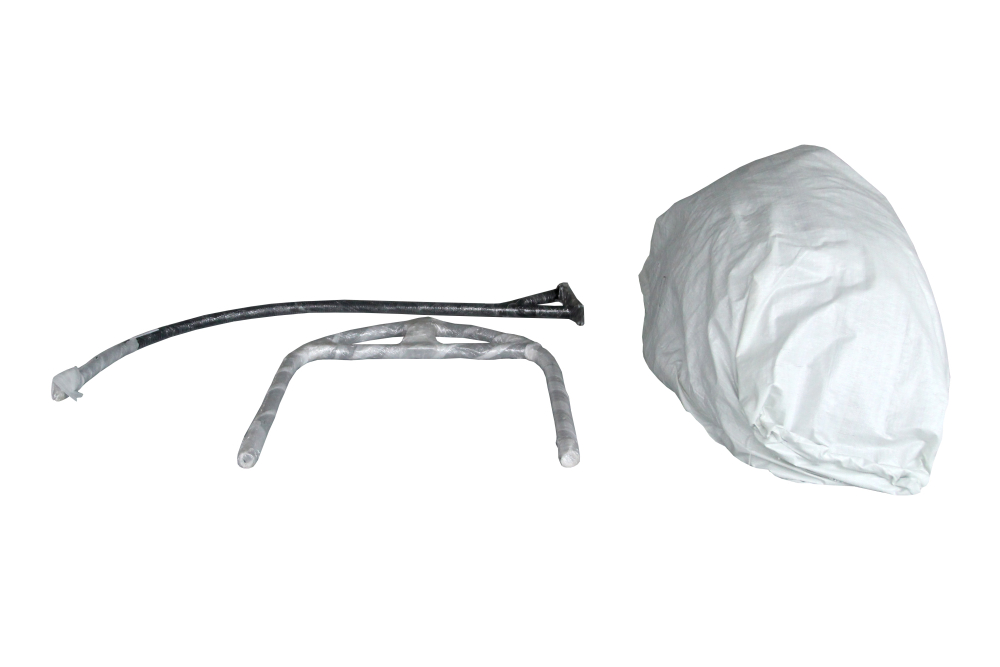 Кресло подвесное Ривьера арт.D66-МТ001 (стойка+основание.черн.,корзн.серая.,подуш.estera лазурный. 3уп. (В))