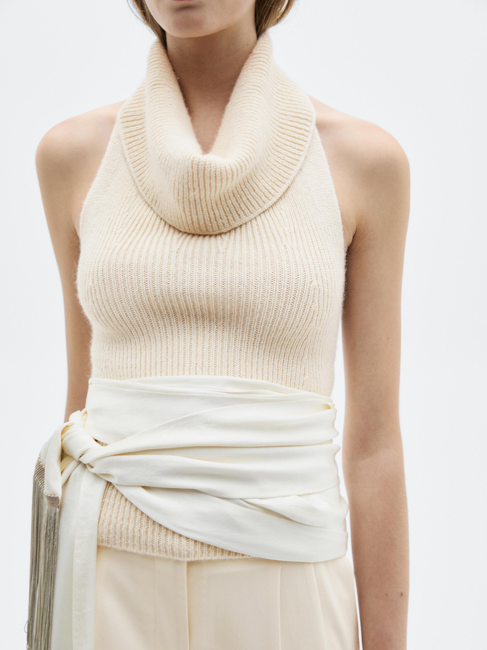 Massimo Dutti Топ из смесовой шерсти - Limited Edition, натуральный