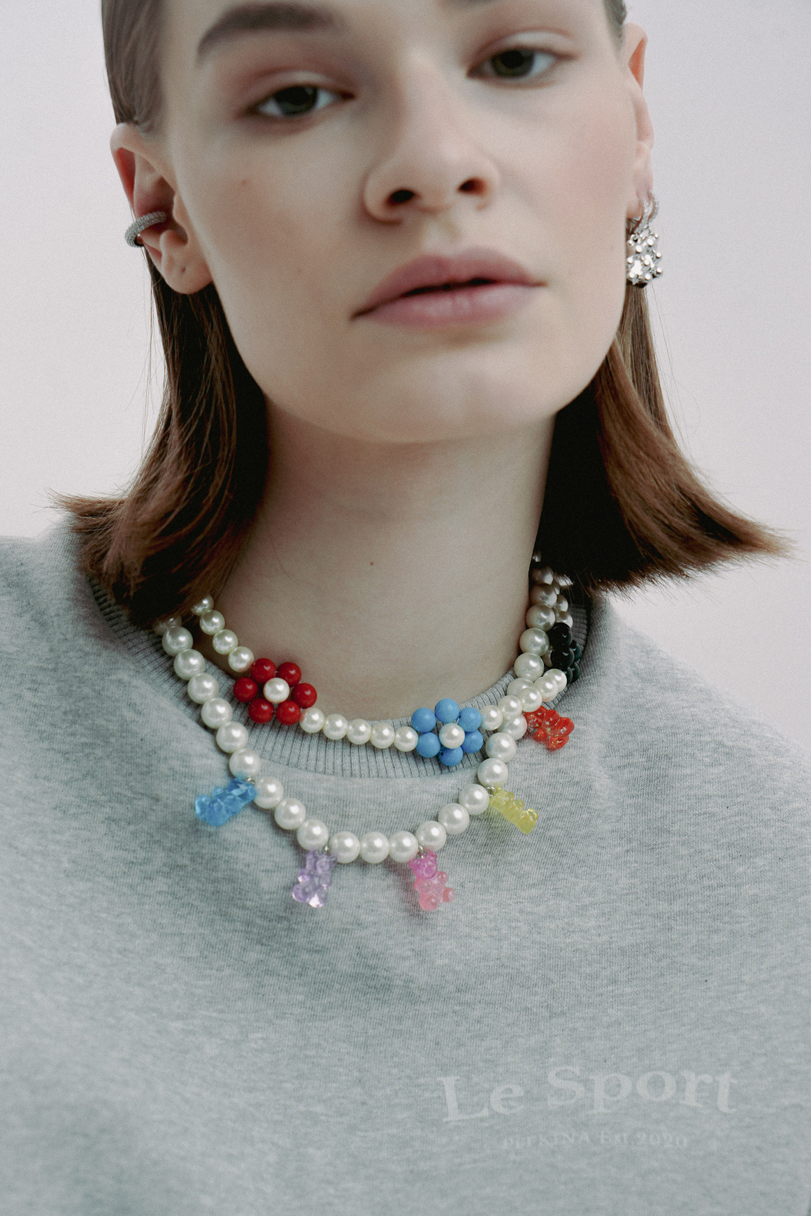 Колье мишки, жемчуг