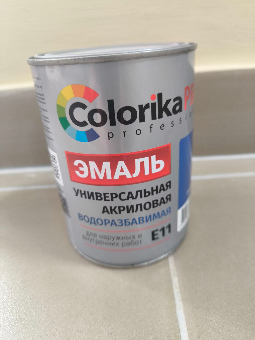 Эмаль"COLORIKA PROF" акриловая универсальная 0.9кг бежевый Е11