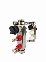 Коллекторная группа с расходомерами САРМАТ 1"x3/4" 2 вых. нерж с в /о SS2200 (CN)