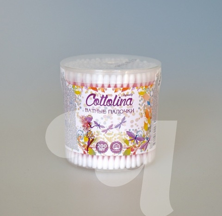 Палочки ватные "Cottolina" 200 шт/уп, 604-126