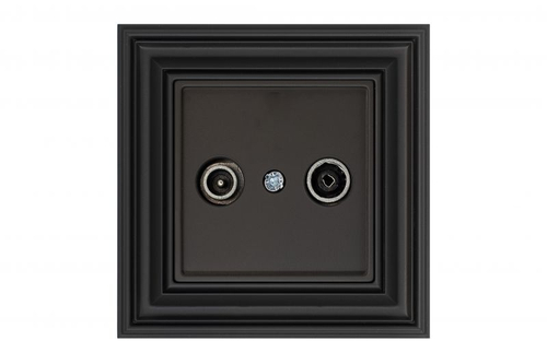 Розетка TV R оконечная черный матовый LIREGUS RETRO
