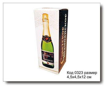 Коробочка Код 0323 размер 4.5х4.5х12 см "шампанское"