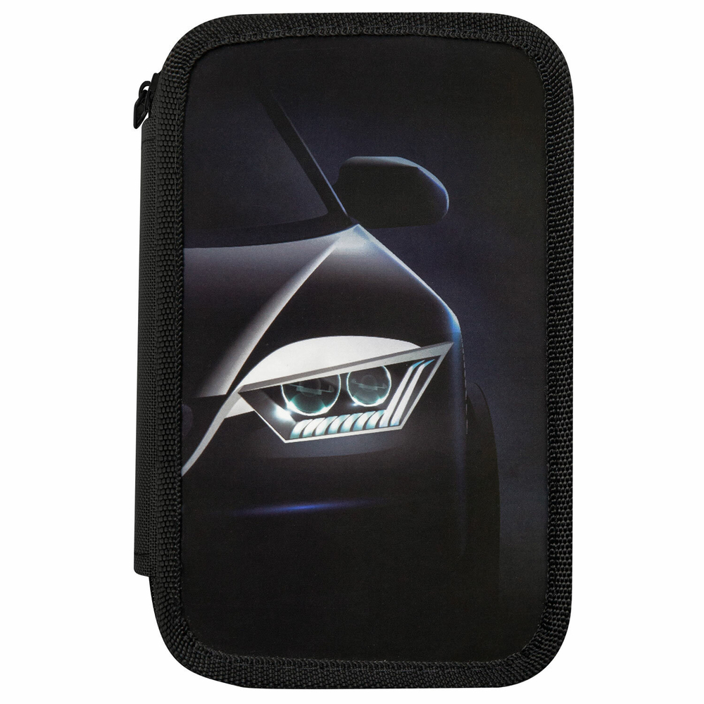 Пенал ПИФАГОР, 3 отделения, ламинированный картон, 19х11 см, "Car flash", 272254