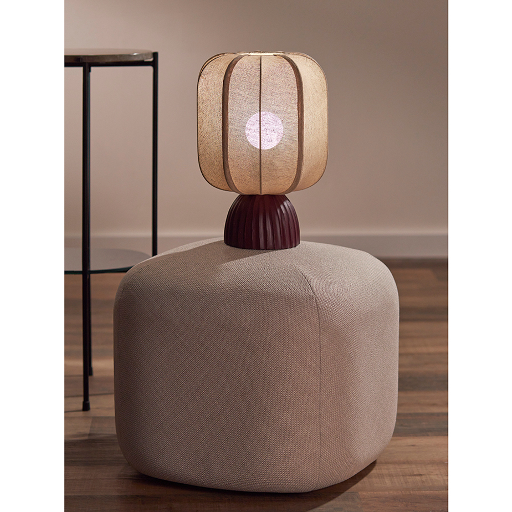 Лампа настольная texture rib, 27х39 см, вишневая/бежевая