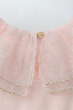 ZARA БОДИ С КОНТРАСТНЫМ ВОРОТНИКОМ, ПАСТЕЛЬНО-ЖЕЛТЫЙ