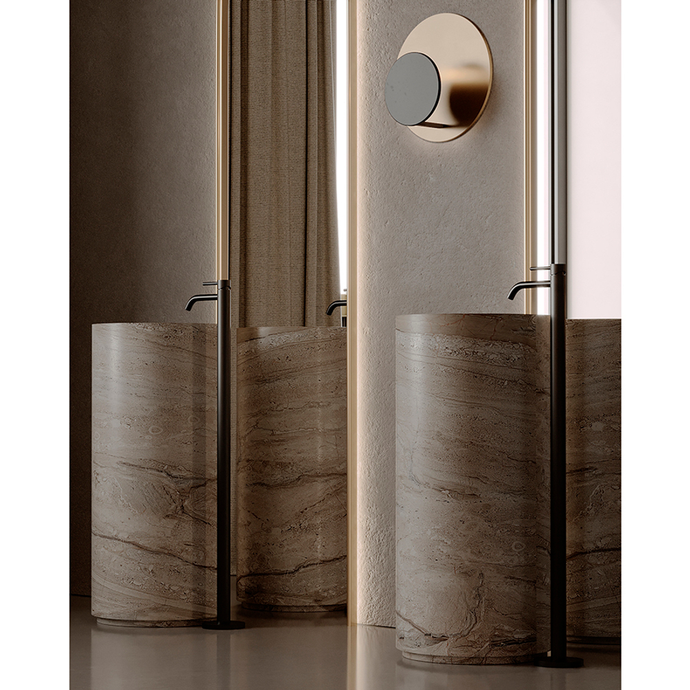 Светильник настенный stone, D35,5х15,5 см, черный/золотистый