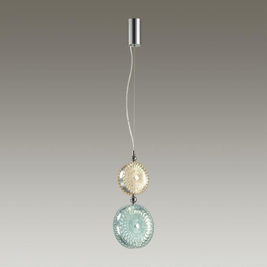 5416/13LD L-VISION ODL_EX23 154 хром/желтый/голубой металл/стекло Подвес LED 13W 4000K CARAMELLA