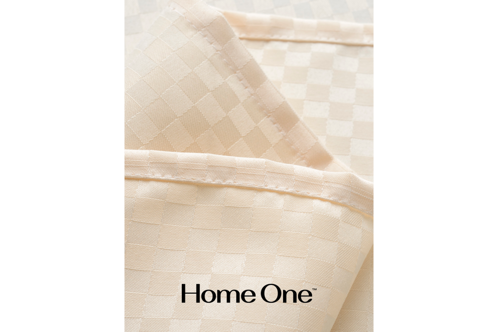 Штора для ванной Home One Checkered, 180х180, полиэстер, бежевый