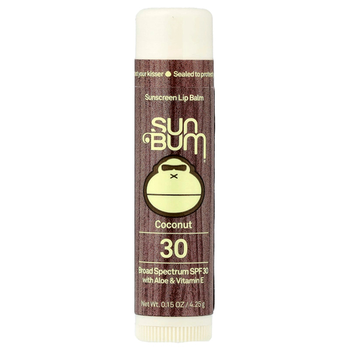 Sun Bum, Солнцезащитный бальзам для губ, SPF 30, кокос, 4,25 г (0,15 унции)