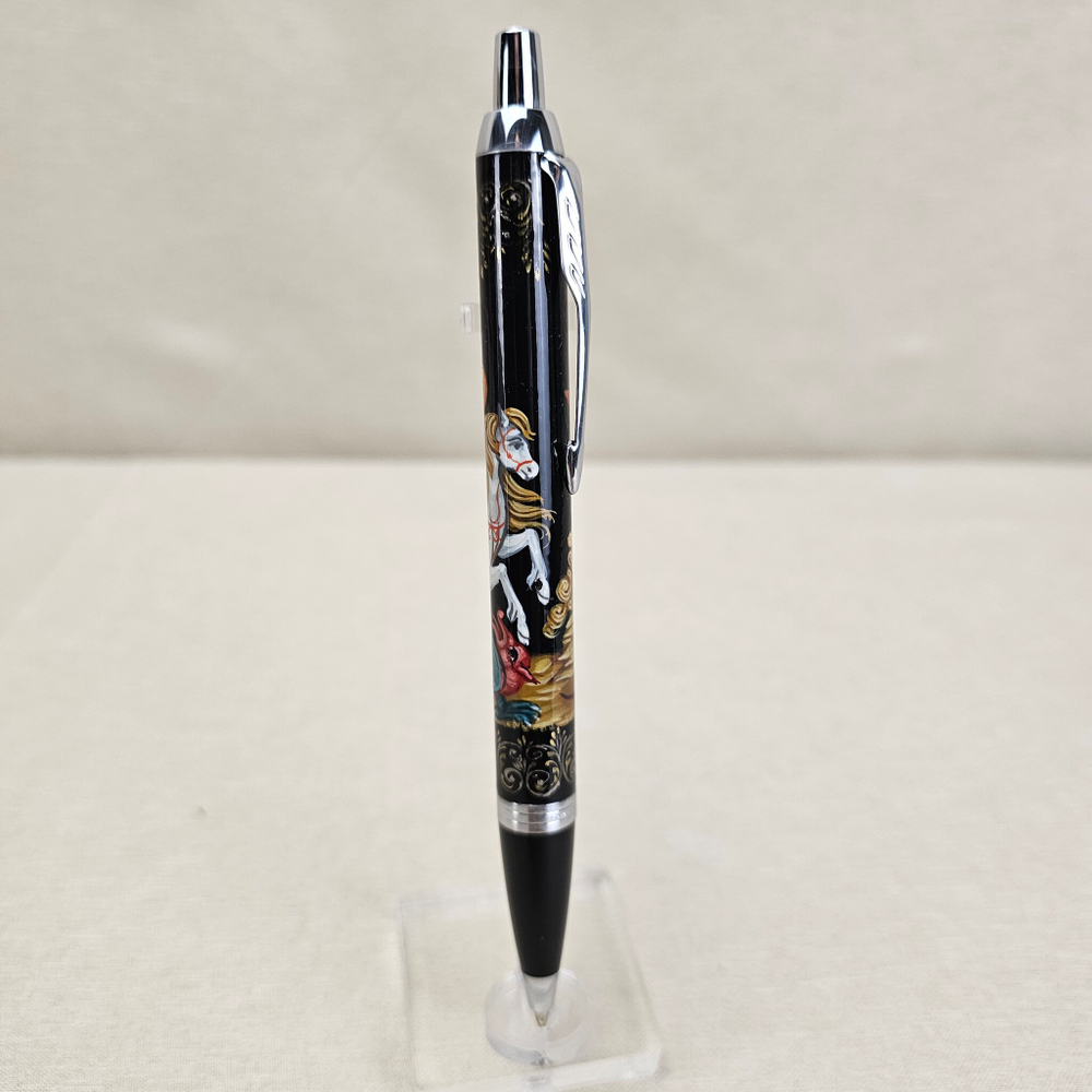 Ручка шариковая "Георгий Победоносец" с ручной росписью Палех