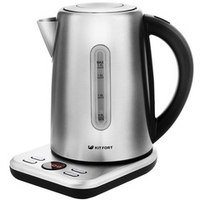 Чайник Kitfort КТ-661, 2200Вт, металлический корпус, поддержание температуры, черный/серебристый