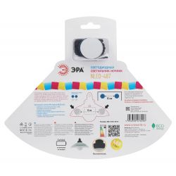 Ночник - светильник светодиодный ЭРА NLED-487-1W-SW-GR настенный на батарейках с выключателем зеленый