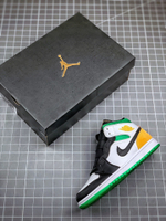 AIR JORDAN 1 MID SE OAKLAND WHITE/LASER ORANGE/BLACK/LUCKY GREEN