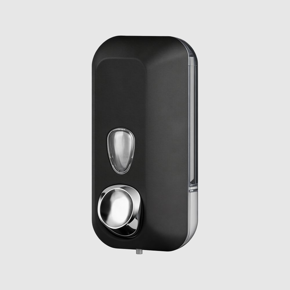 Диспенсер для мыла с кнопкой 550 мл. ABS BLACK 03011.N чёрный