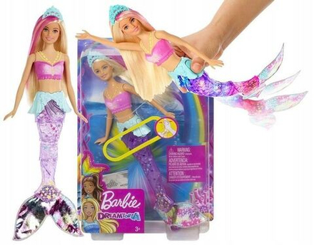 Кукла Mattel Barbie Dreamtopia - Волшебная Русалка с развевающимся хвостом и излучающим свет под водой - Барби GFL82
