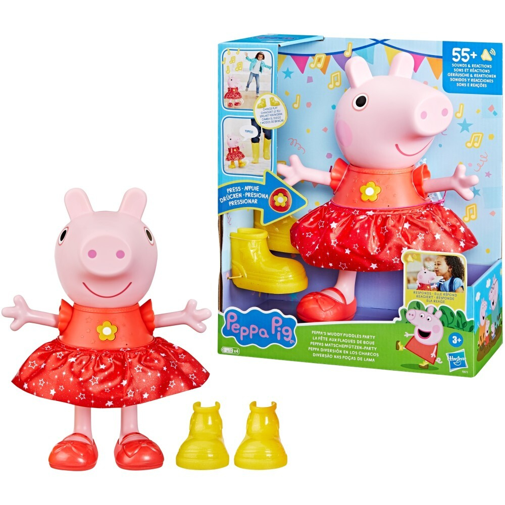 Hasbro Peppa Pig - Грязные лужи Кукла Пеппа Вечеринка с музыкой F8873